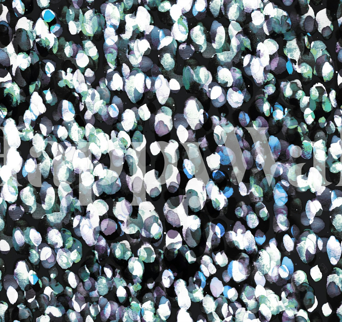 Watercolor spots pattern wallpaper in a room