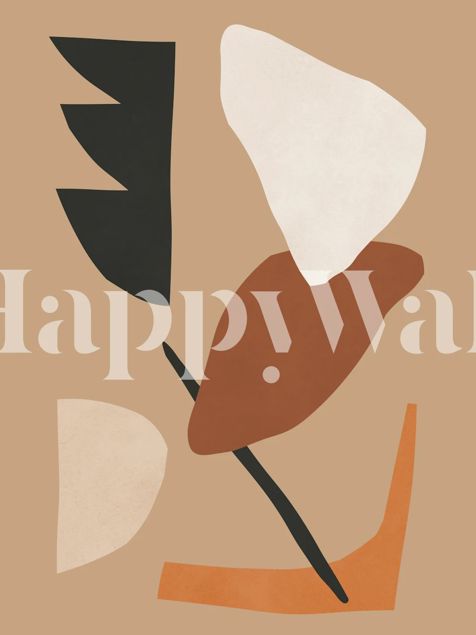 Abstract muurdessin in een kamer