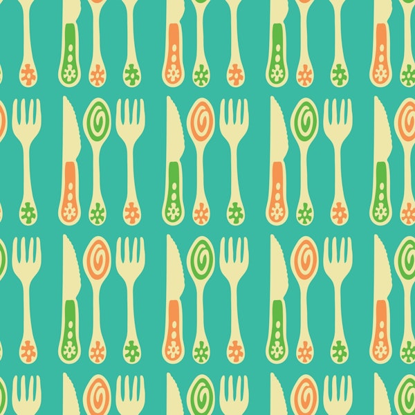 Cutlery Retro Vintage Kitchen Turquoise