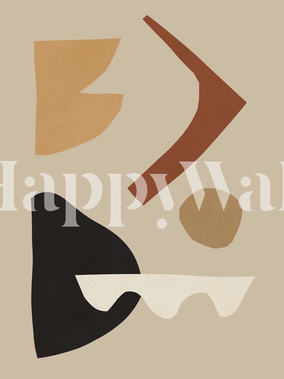 Abstract expressionistisch fotobehang met aardetinten en geometrische vormen