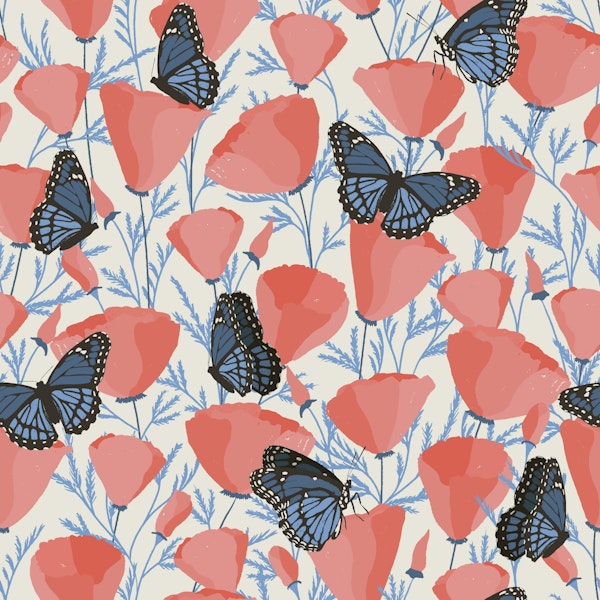 Butterflies and Poppies