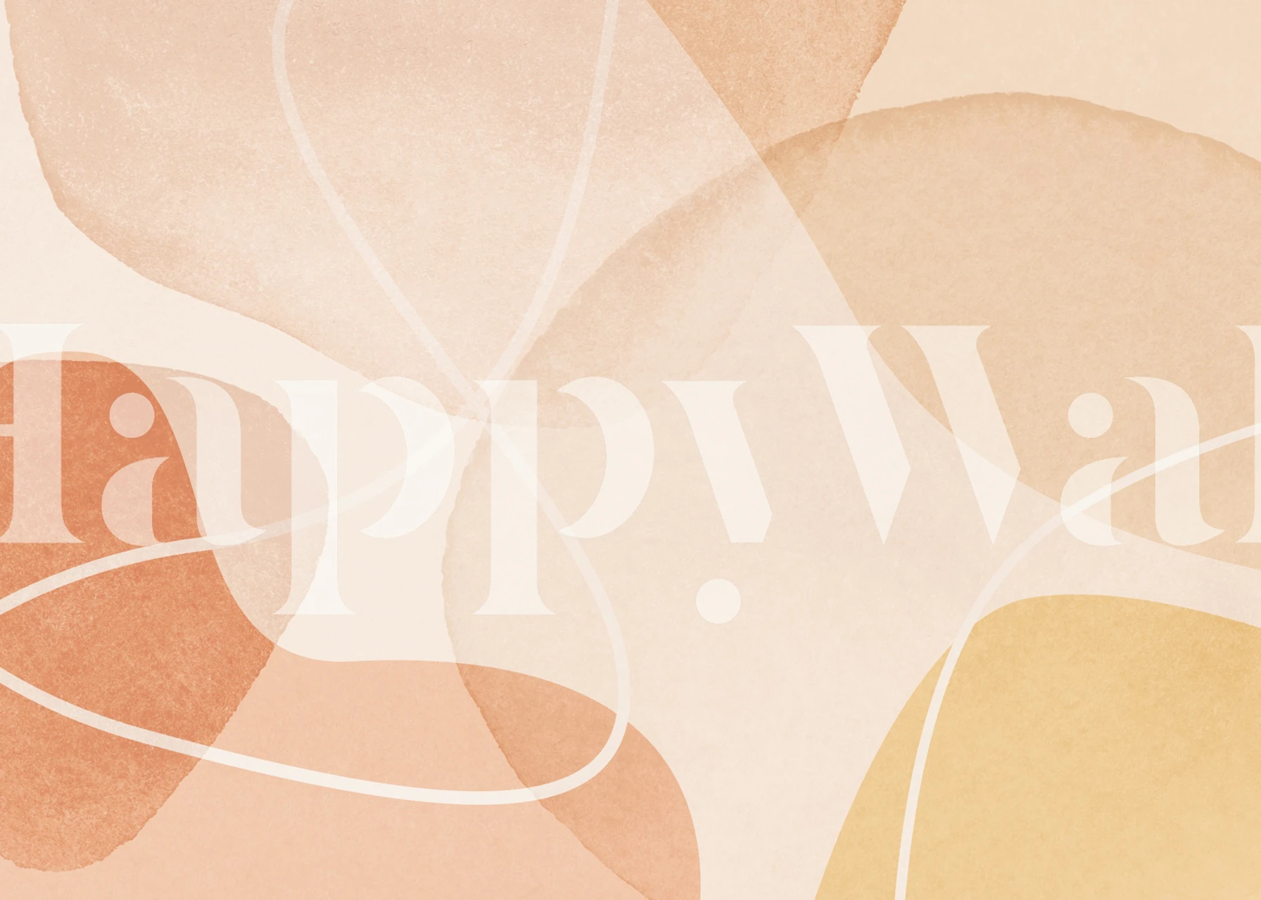 Abstract flow shapes in beige, peach, and yellow tones wallpaper