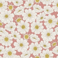 Bold White Flowers Pale Pink behang