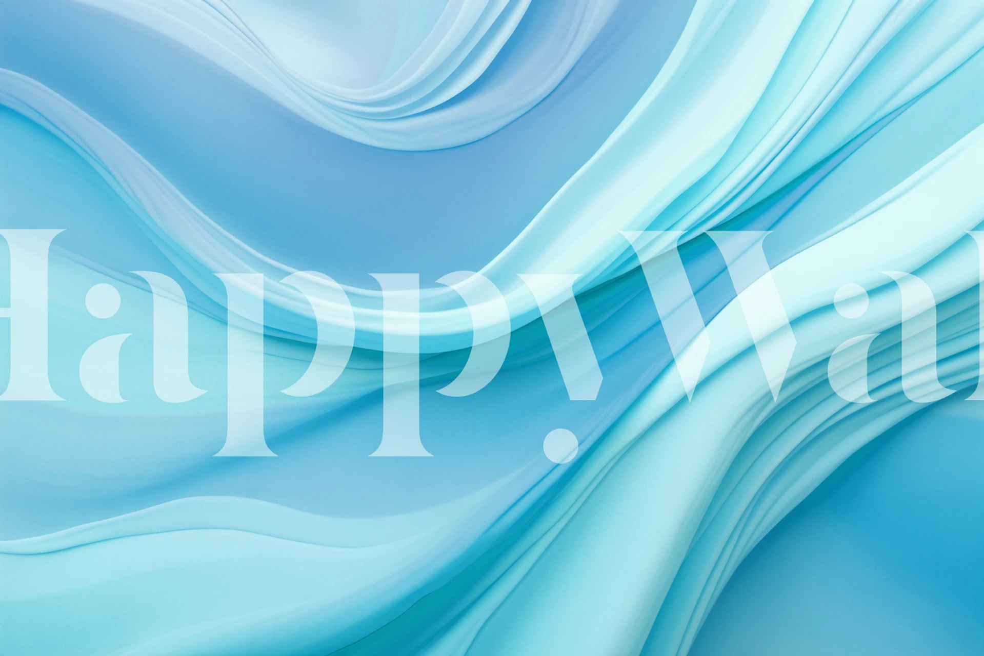 Blue flowing waves with abstract patterns wallpaper