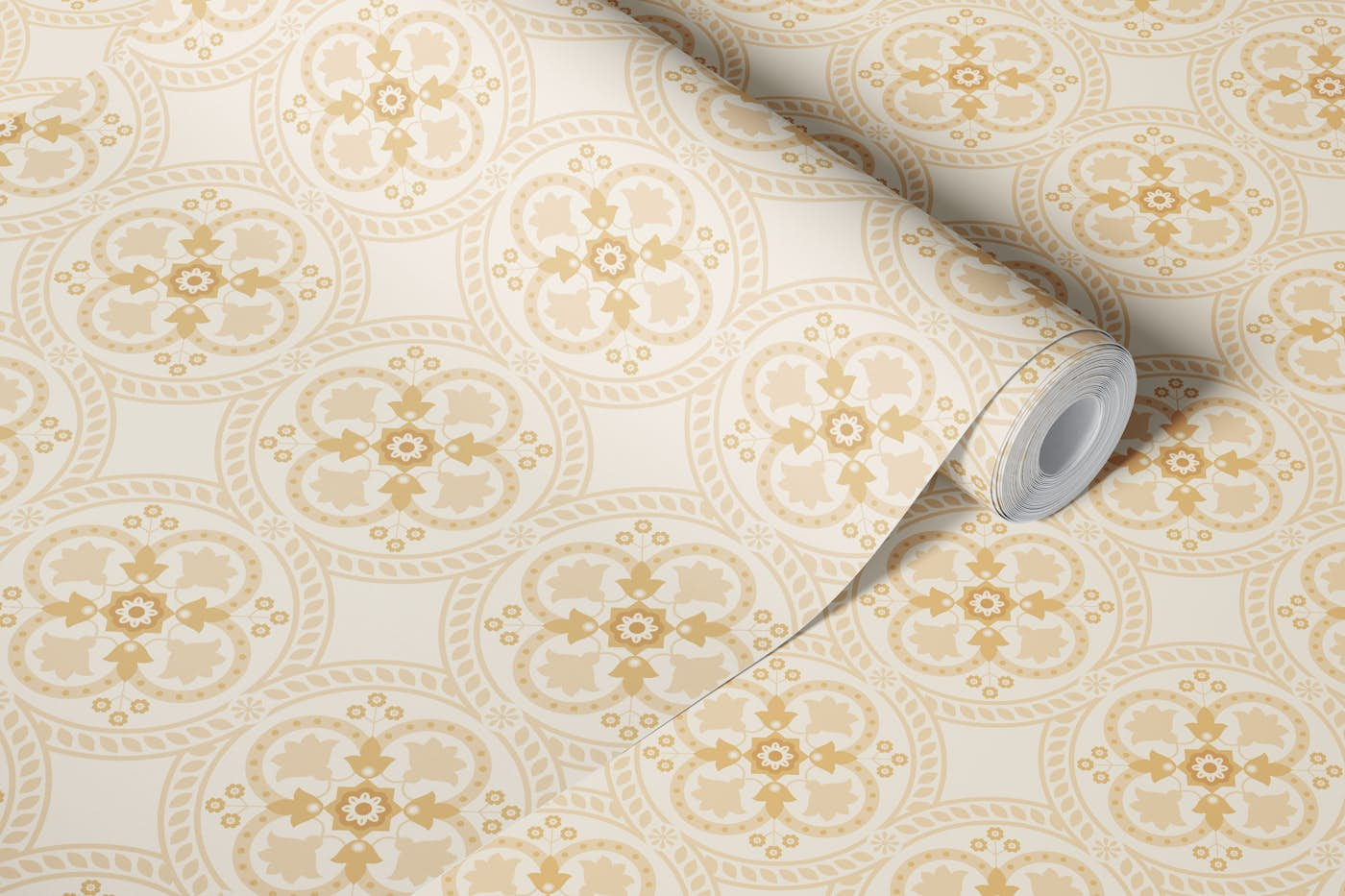 Medallions, ivory,  S wallpaper roll