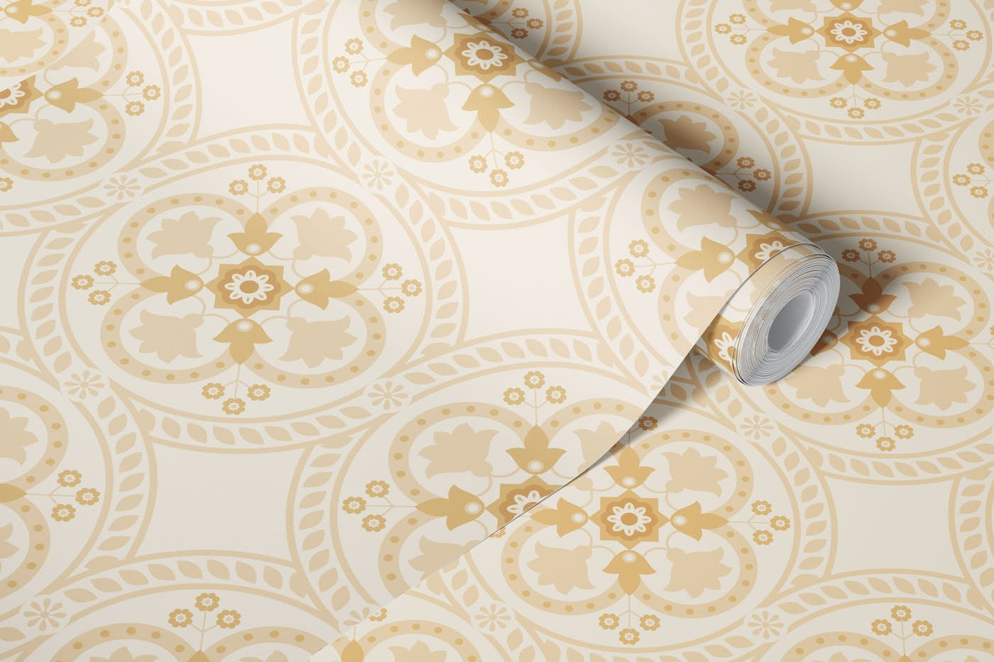 Medallions, ivory, L wallpaper roll