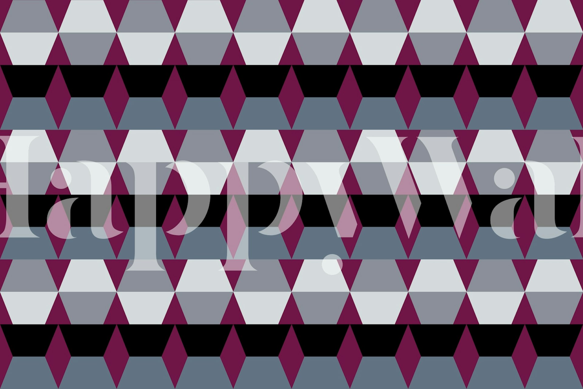 Papel pintado Seventies Scandi Pattern en una habitación