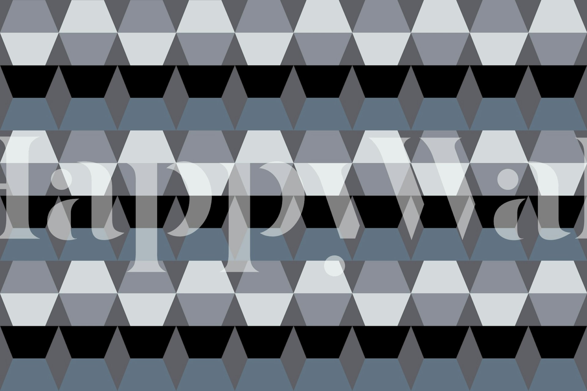 Scandinavian MidMod Geometry tapet i ett rum