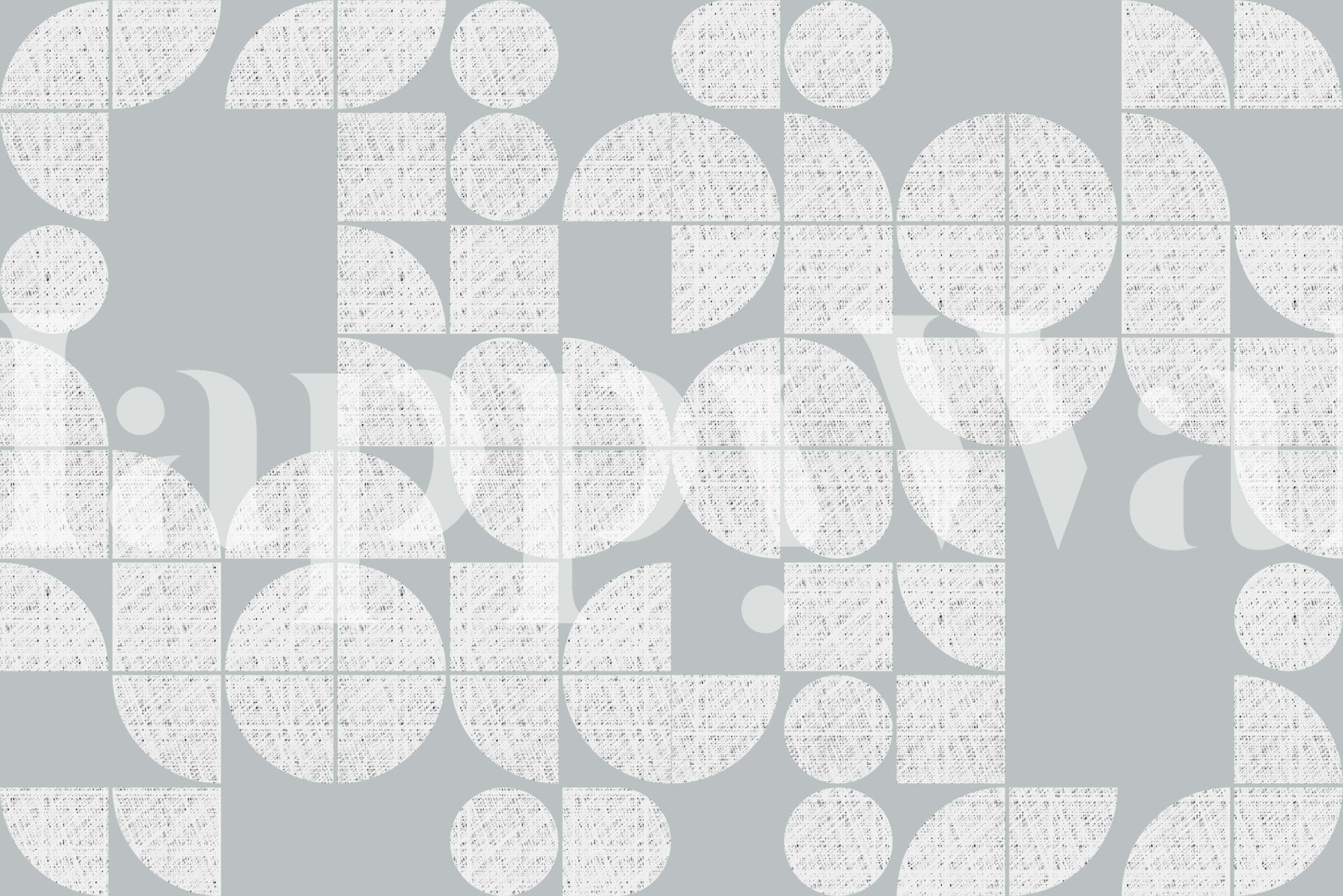 Gray geometric pattern with white shapes wallpaper