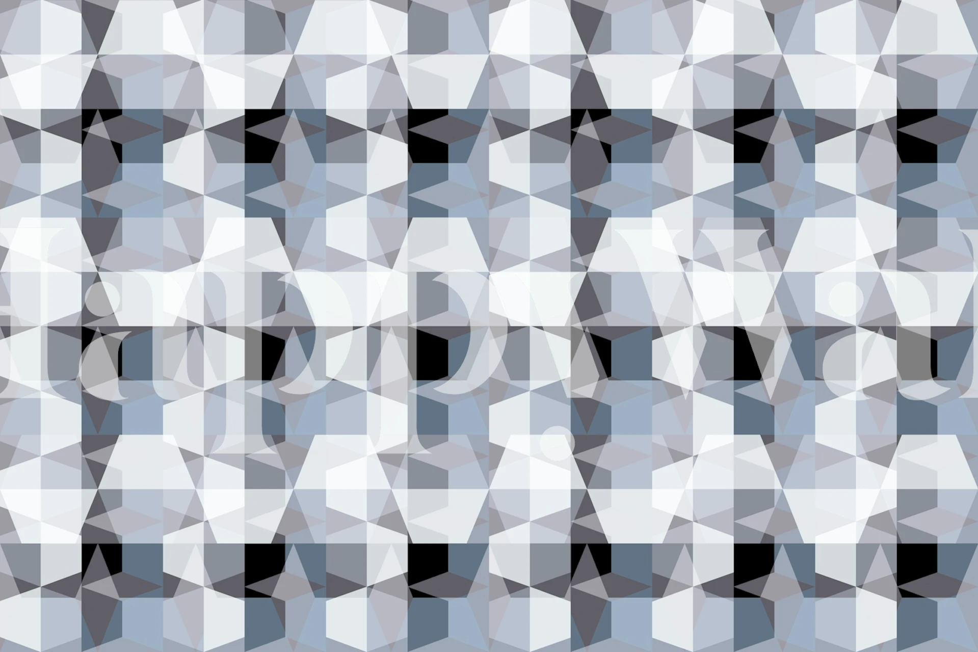 Tapeta Crystal Geometry vystavená v místnosti