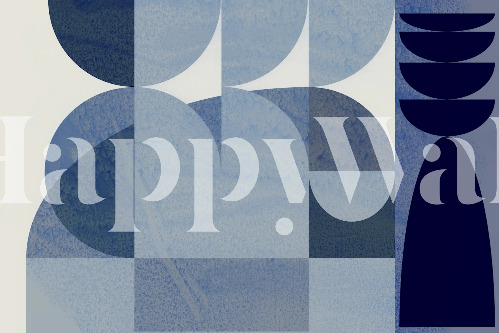 Blue geometric shapes and patterns wallpaper