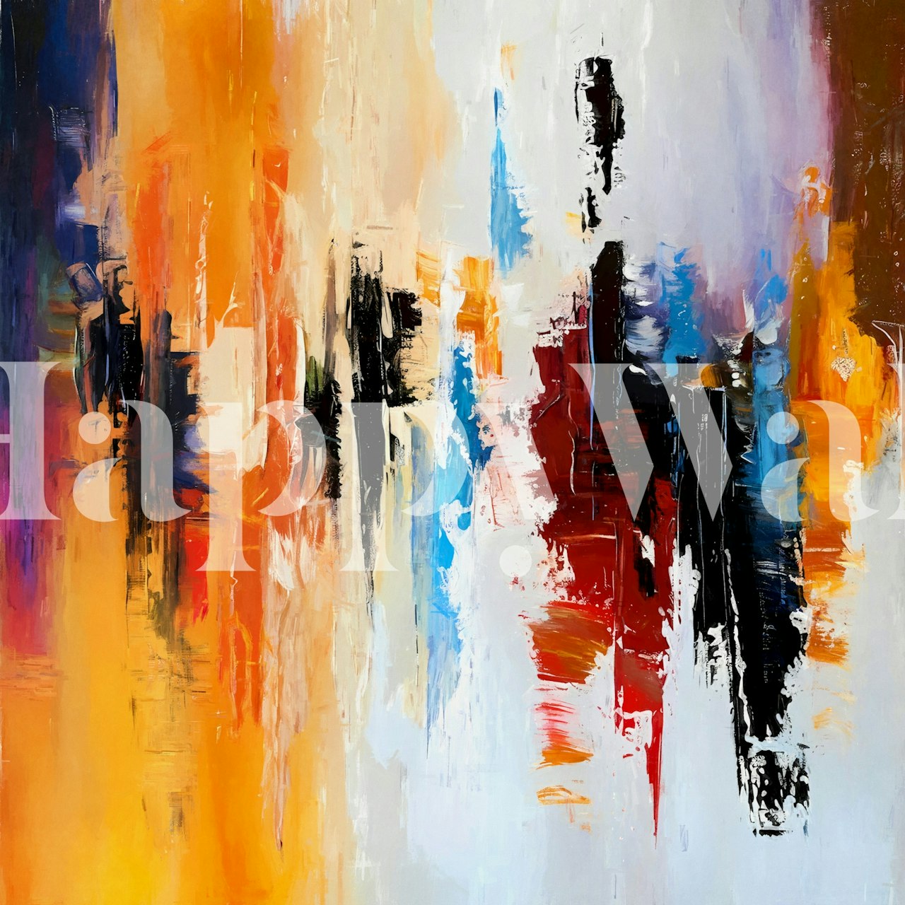 Vertical Brushstrokes 3 tapet i et rom