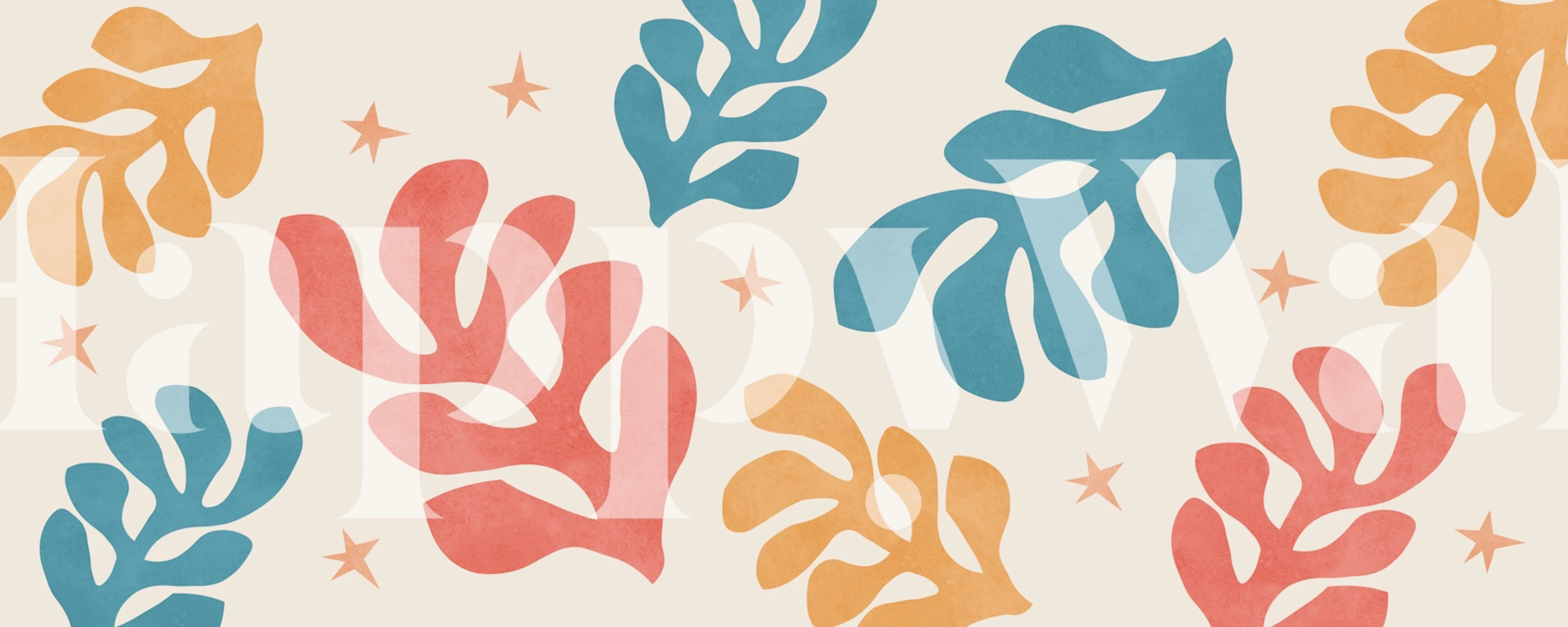 Floral matisse 4 wallpaper in a room setting