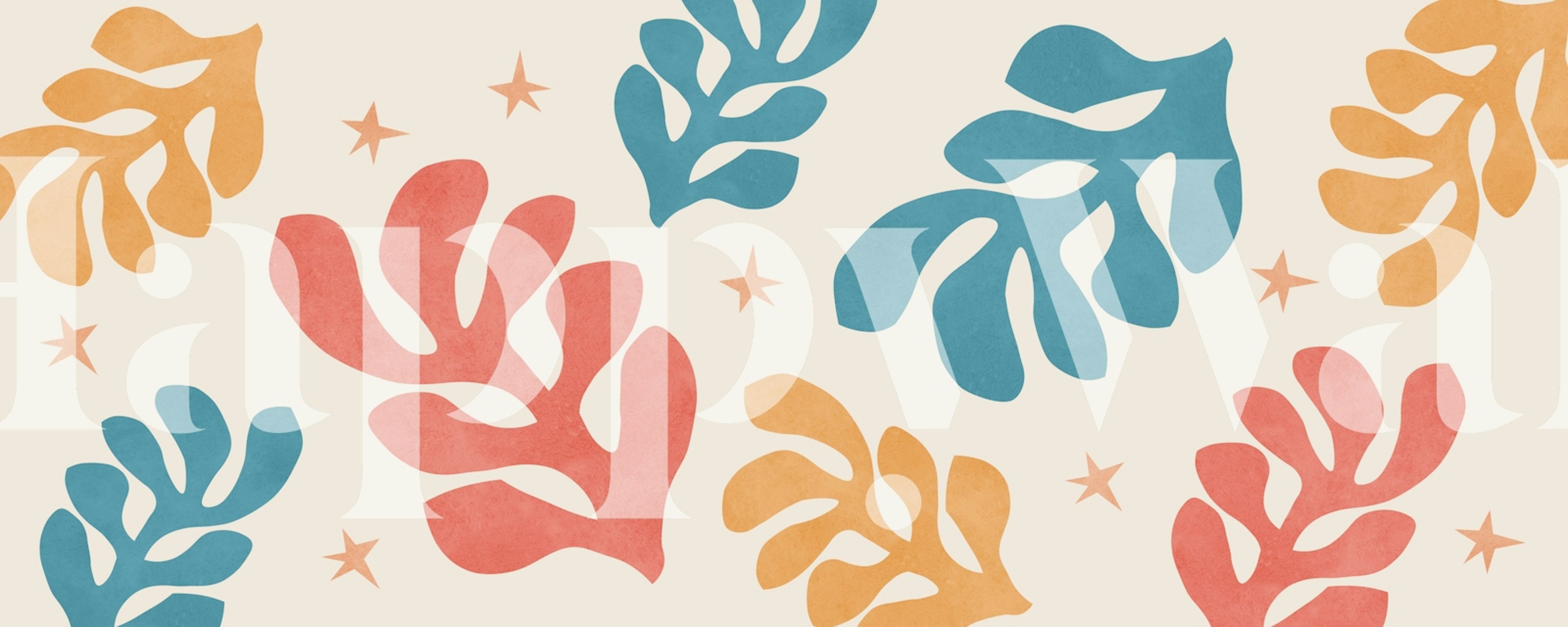 Papier peint Floral matisse 4 dans un cadre de pièce