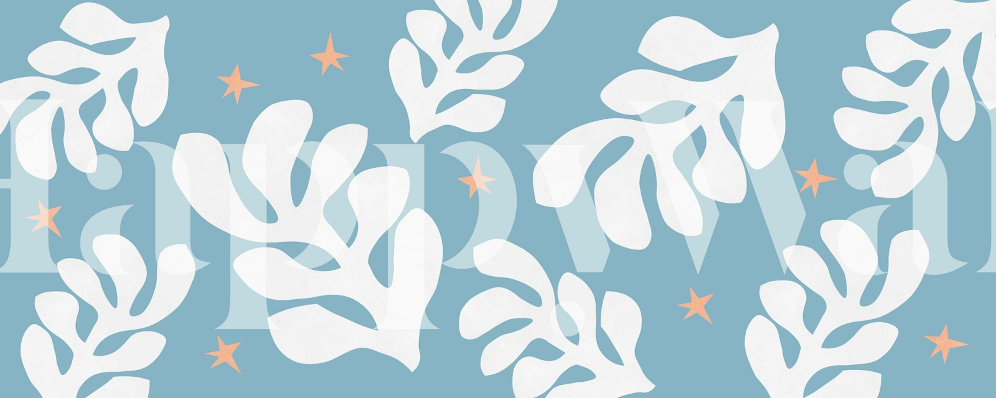 Artistic floral cut-out wallpaper in room