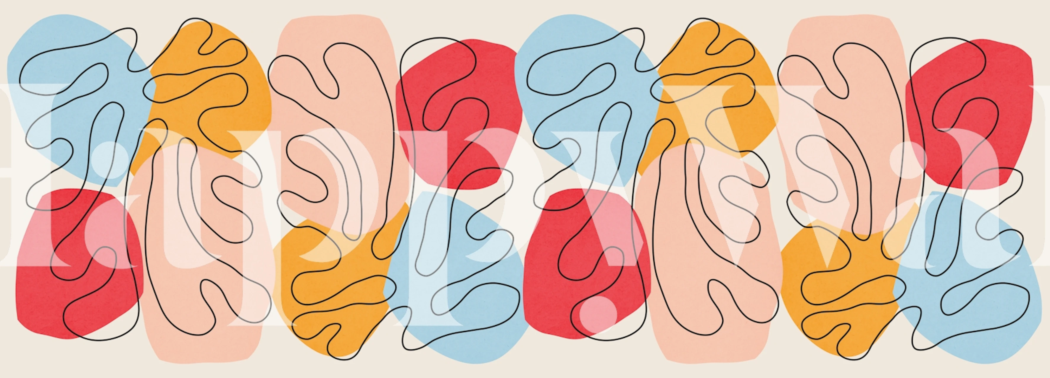 Floral Matisse 8 wallpaper in a room