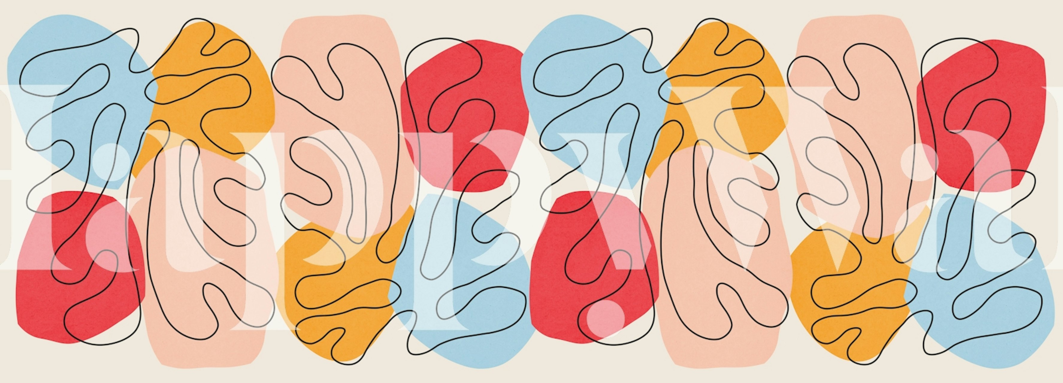 Floral Matisse 8 wallpaper in a room