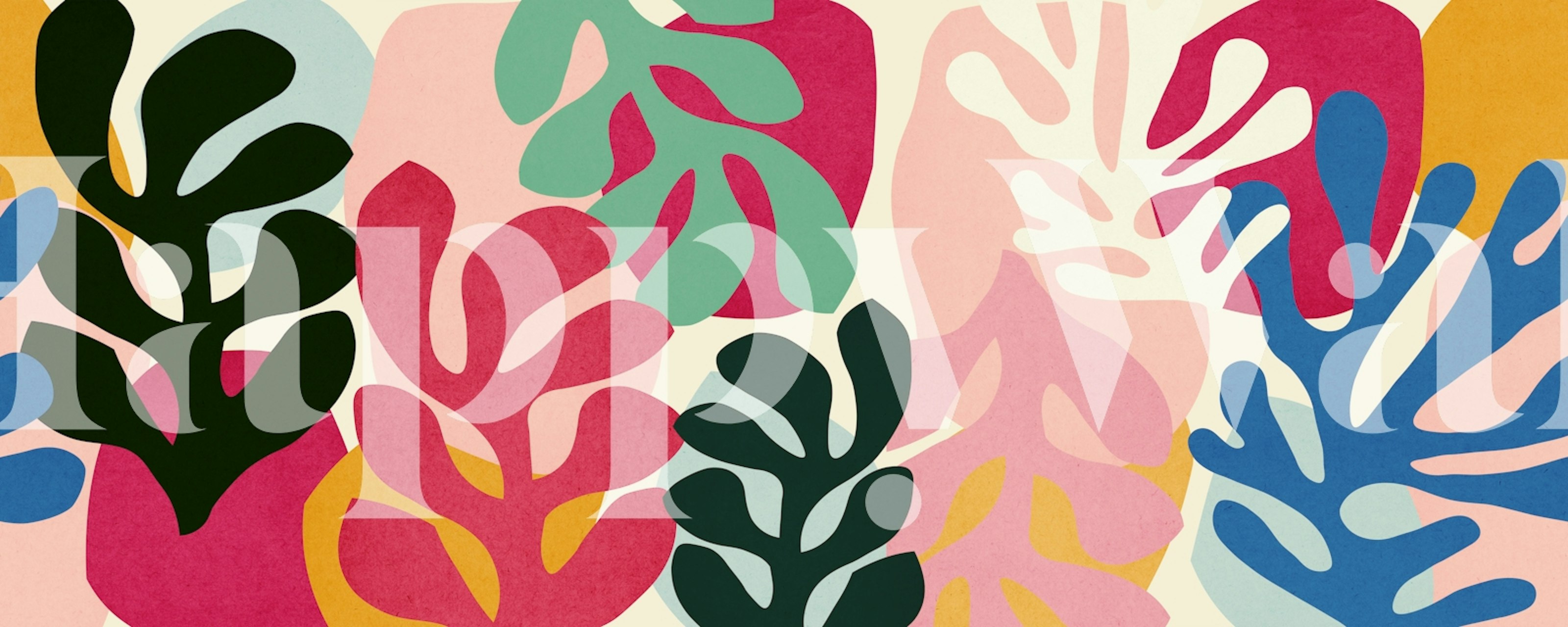 Floral Matisse 9 wallpaper displayed in a room