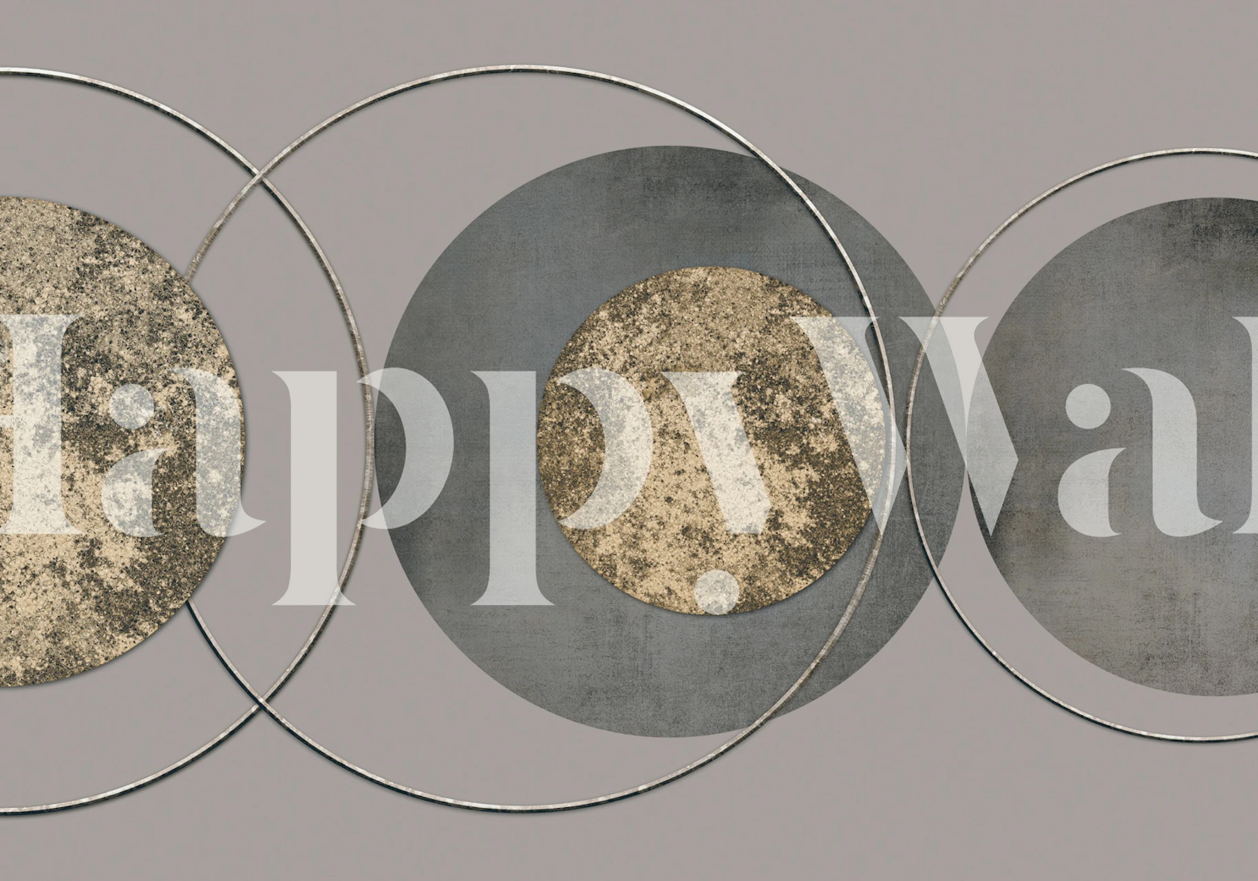 Mid Century De Luxe Modern Geometry behang in een kamer