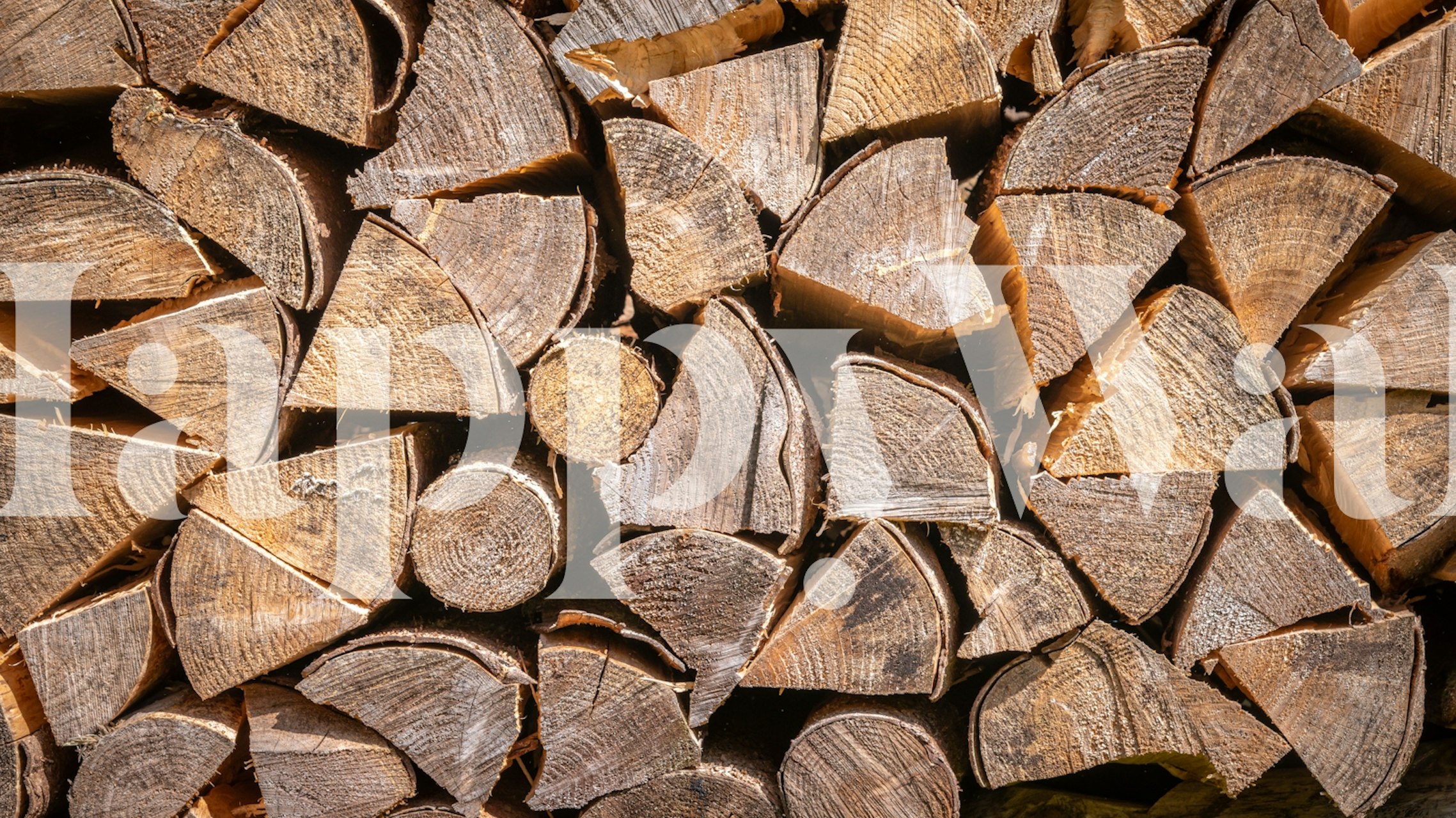 Papel tapiz Spring log Stack en una habitación