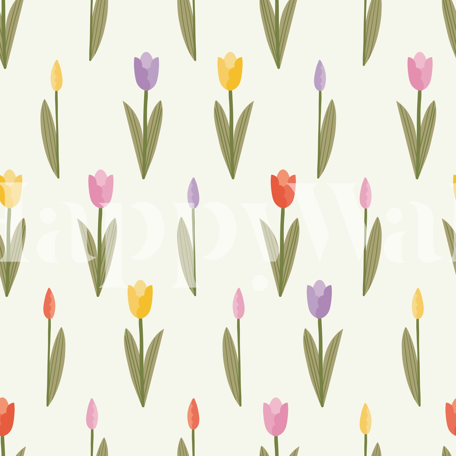 Invigorate your space with the 'Cute Little Colorful Tulips' wall mural ...