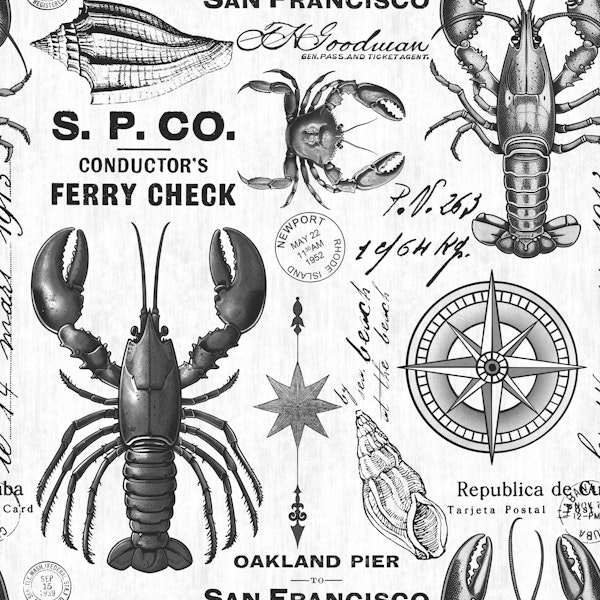 Maritime Treasures Nautical Vibes Greyscale