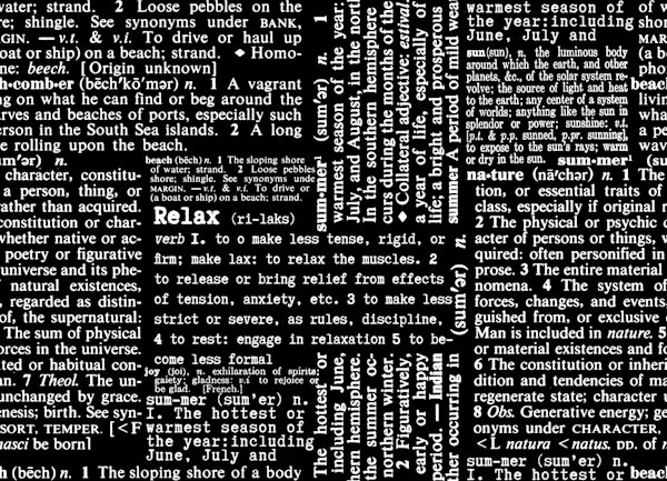 White On Black Dictionary Text Summer Typo