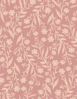 Dusky Pink Floral Victorian Doodle wallpaper
