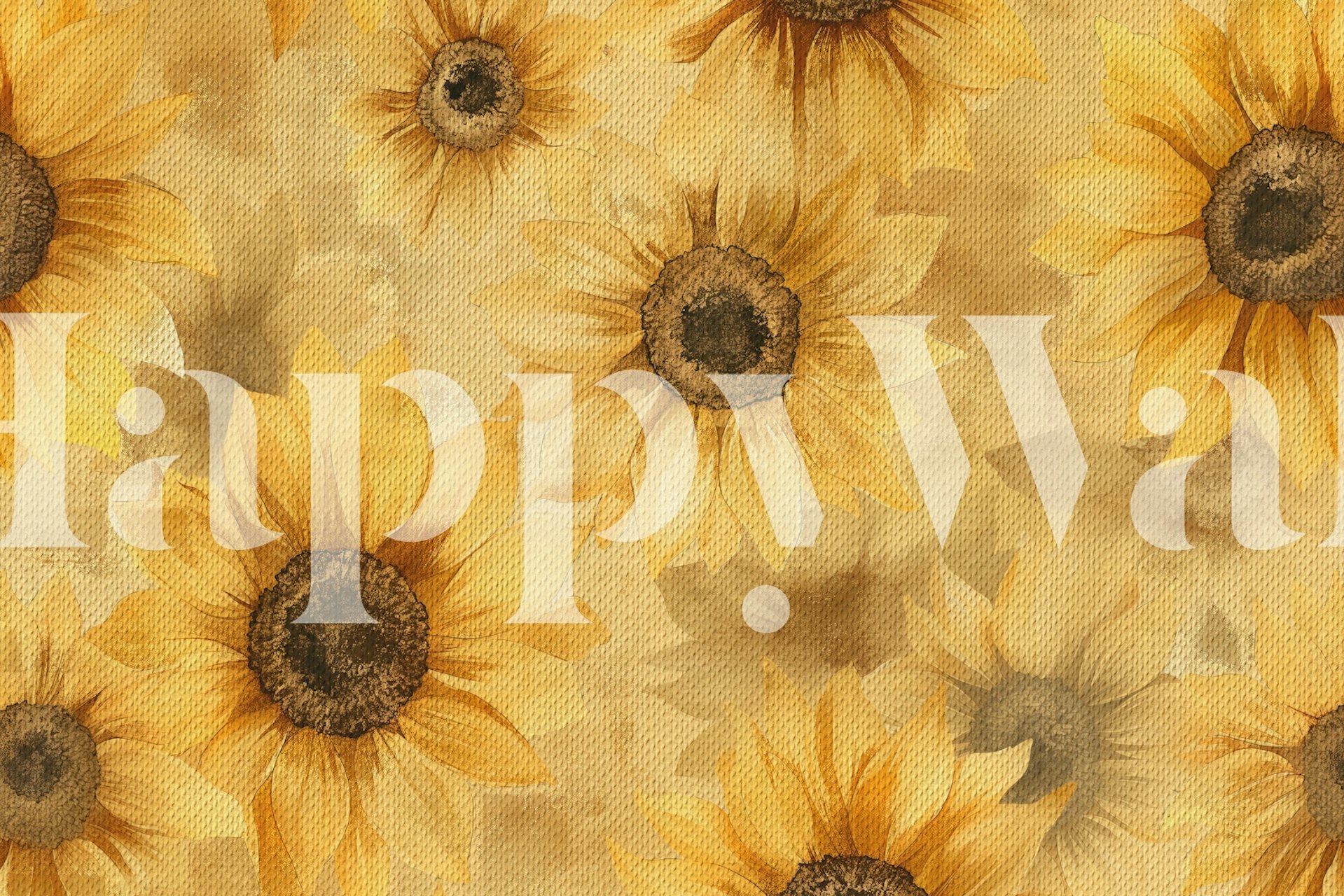 yellow sunflower floral wallpaper with watercolor style