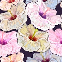 Pastel hibiscus pattern papiers peint