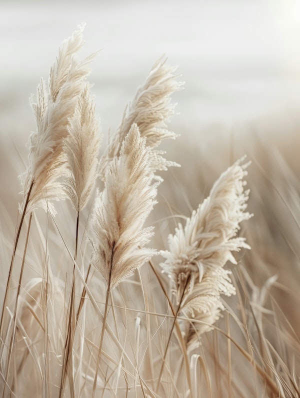 Pampas grass by the sea