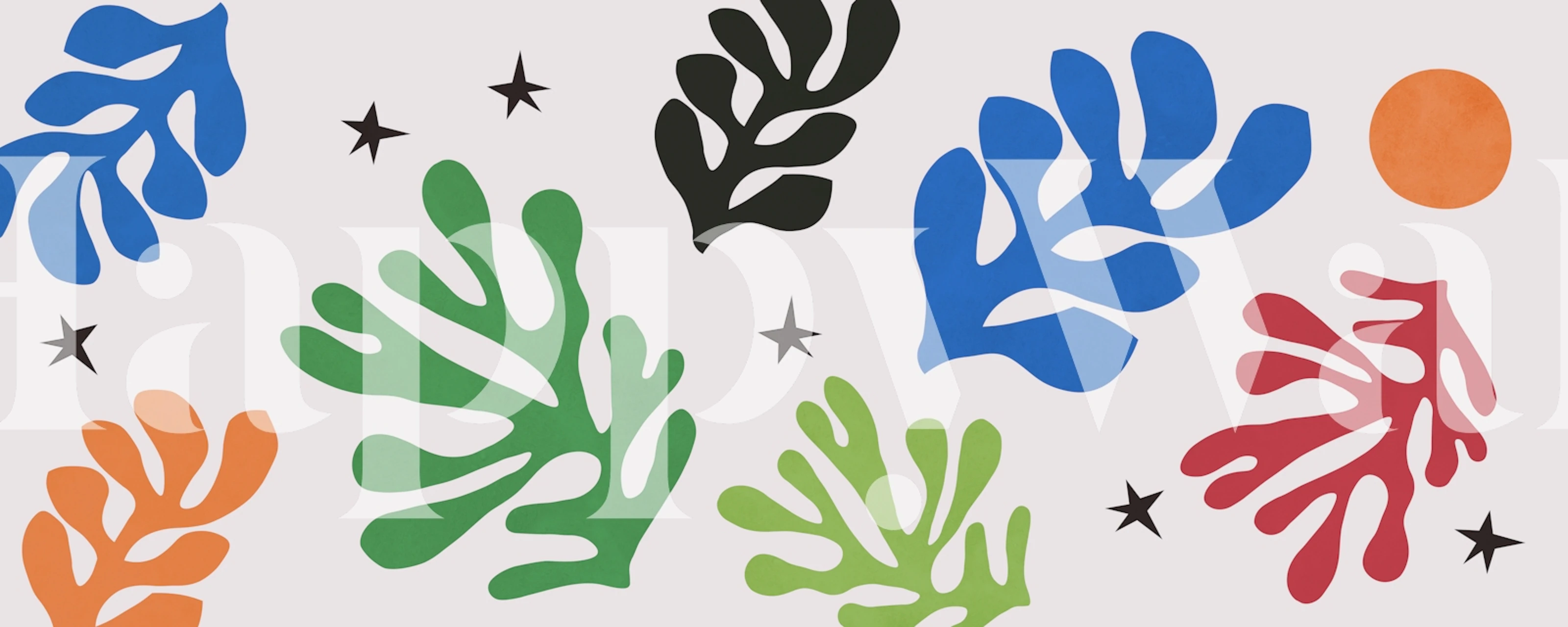 Floral matisse 15 wallpaper displayed in a room