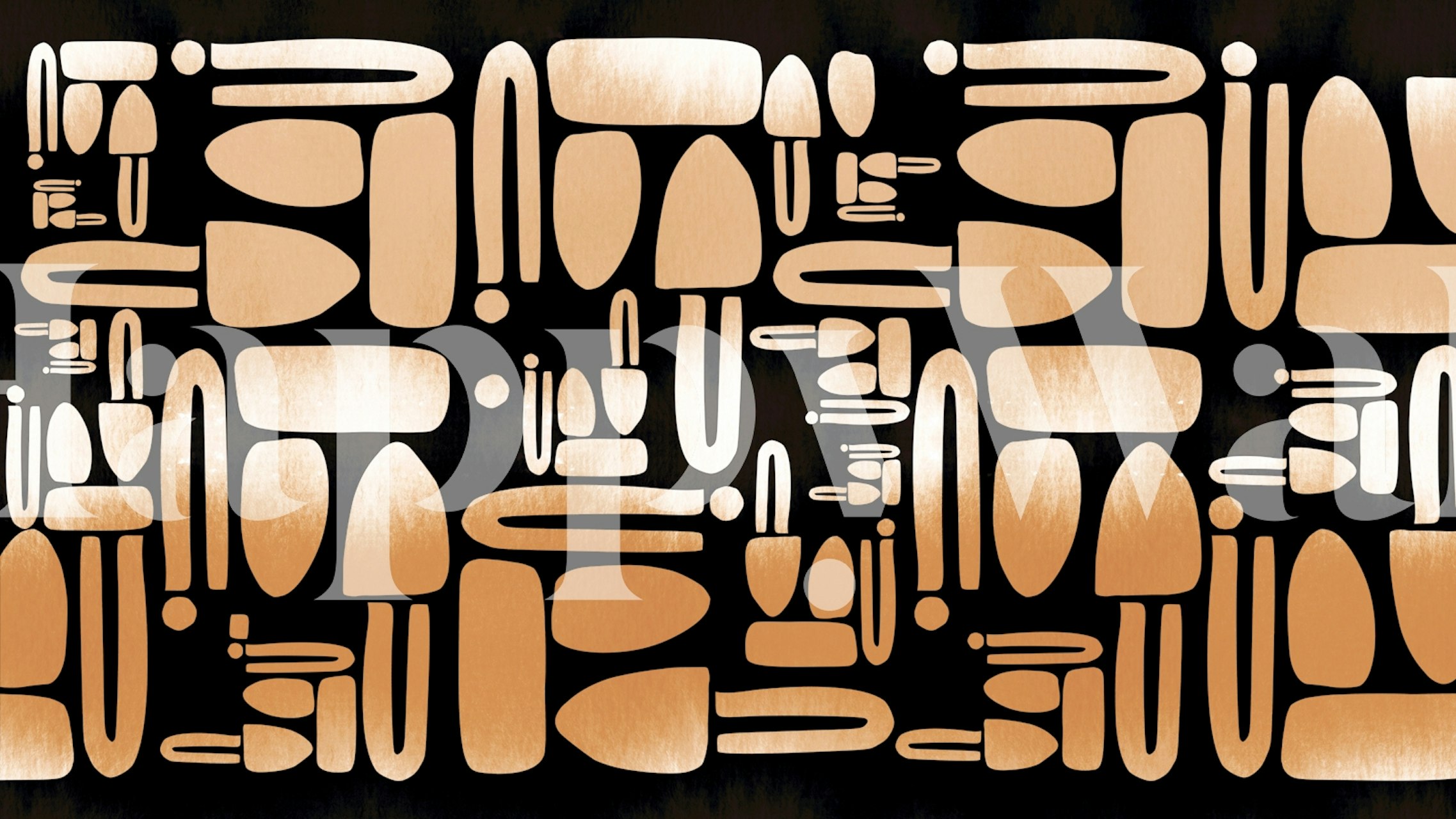 Tapeta Black Tan Organic Bauhaus u sobi