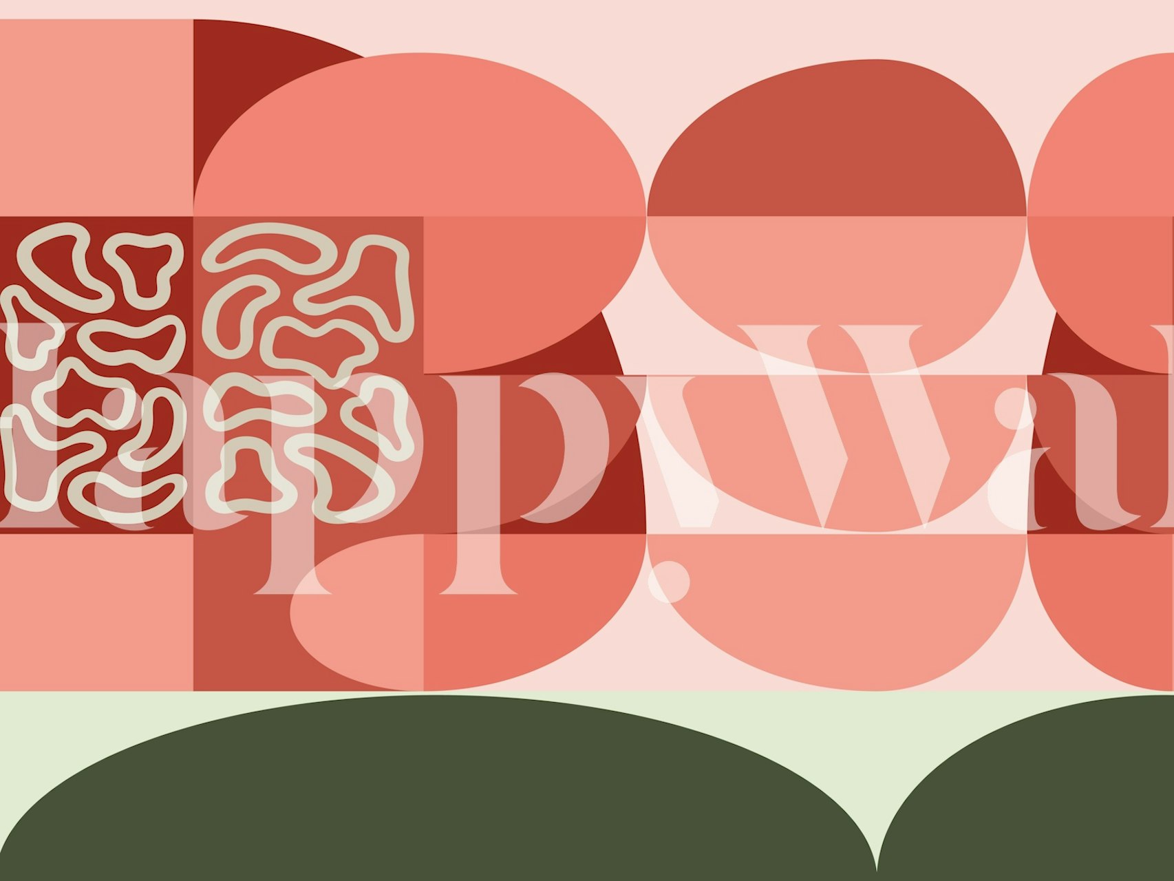 Coral summer seventies vibes wallpaper in a room