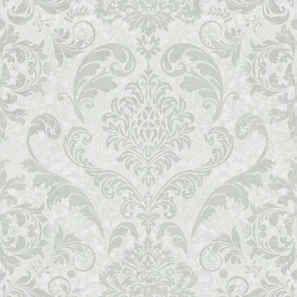 Vintage Victorian Damask Pattern Light Grey