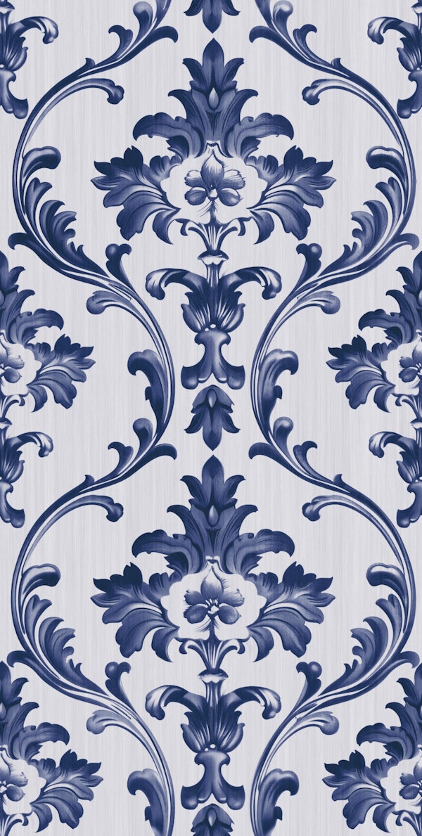 Regency Damask Victorian Elegance Delft Blue