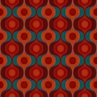 Red Coral 70s Groovy Geometry tapety