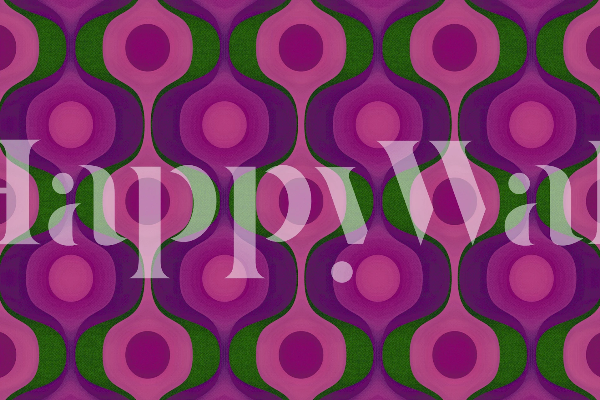 Magenta 70s Groovy Geometry tapet i et rum