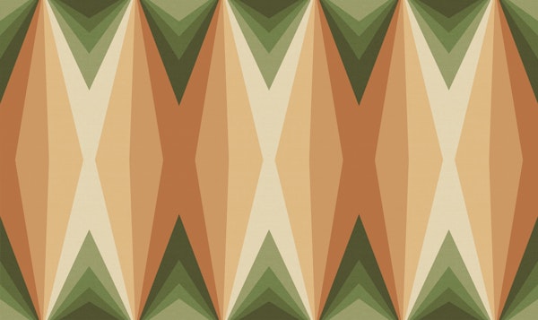 Seventies Groovy Tan Green Stripes