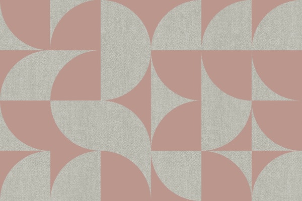 Mid-Century Muted Geo Tan Rose