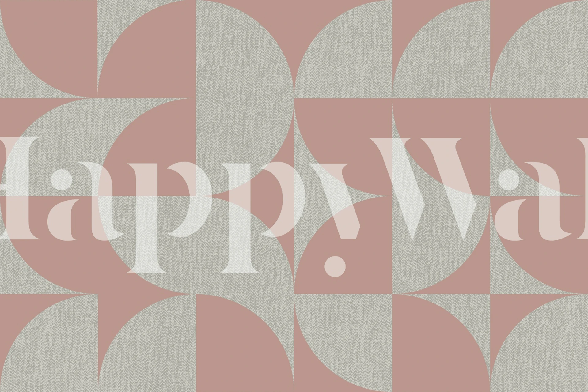 Geometric pattern wallpaper in tan and rose colors