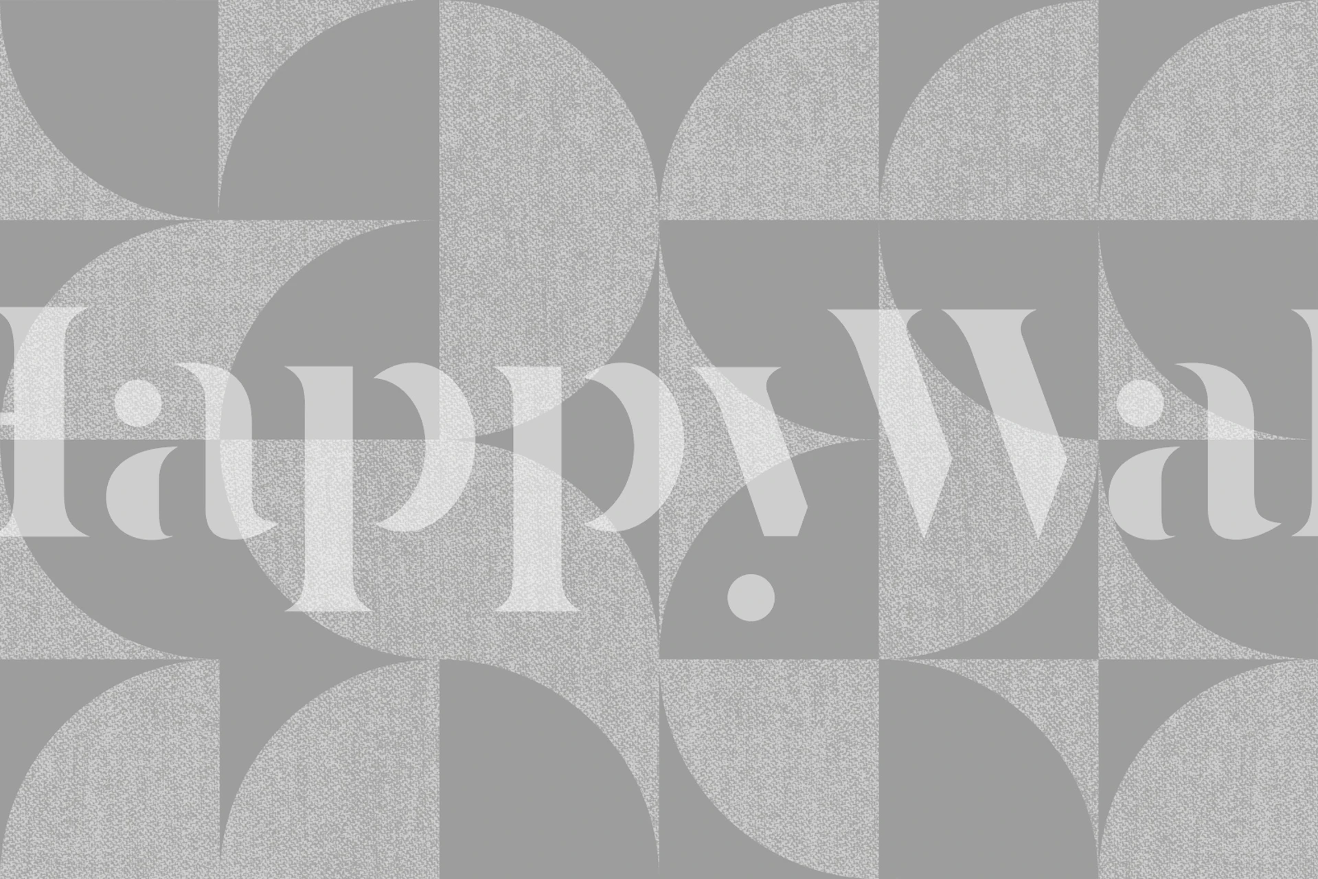 Mid-Century Muted Geo Grey tapet i et rum