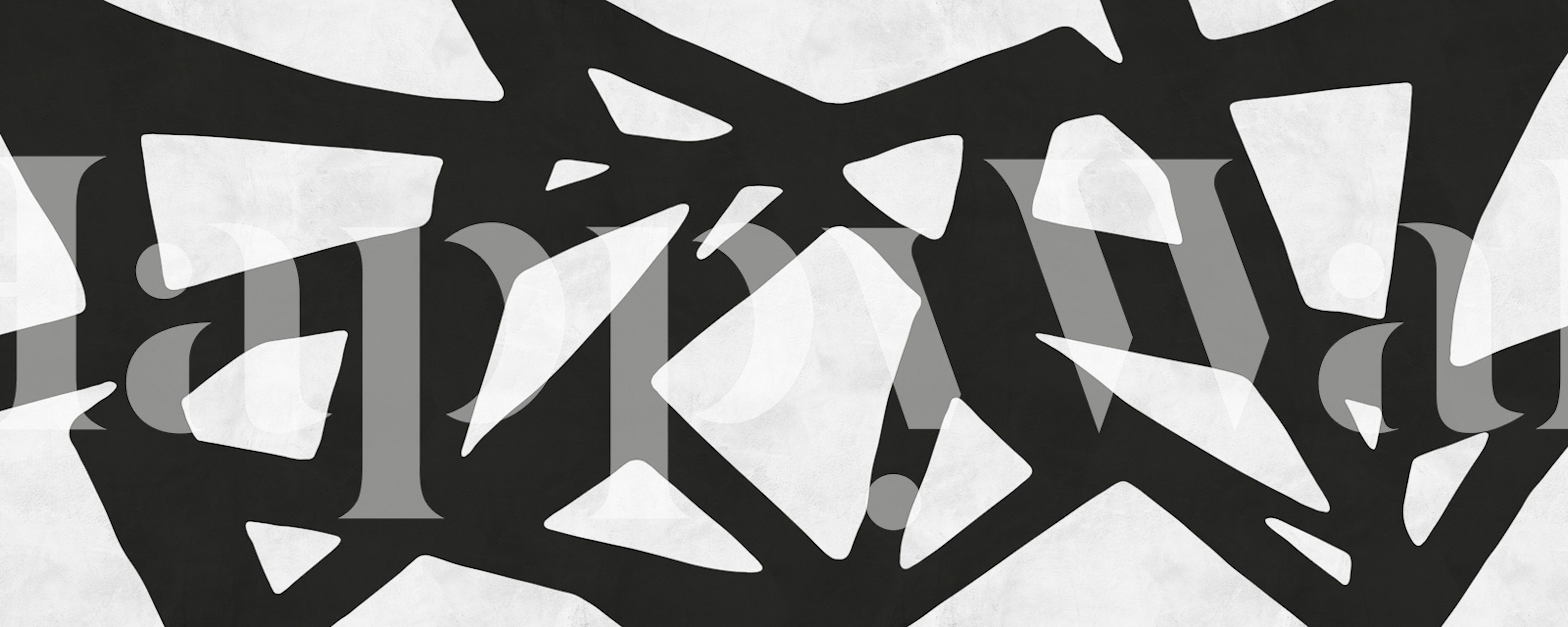 Black abstract shapes on white background wallpaper