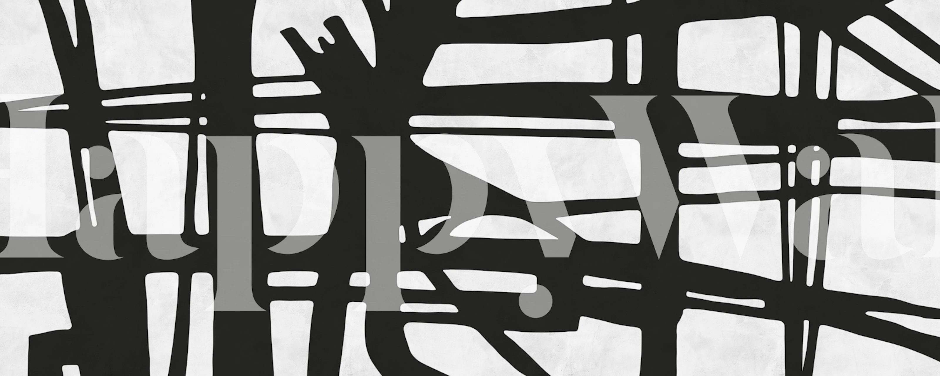 Tapeta Black and white strokes w pokoju