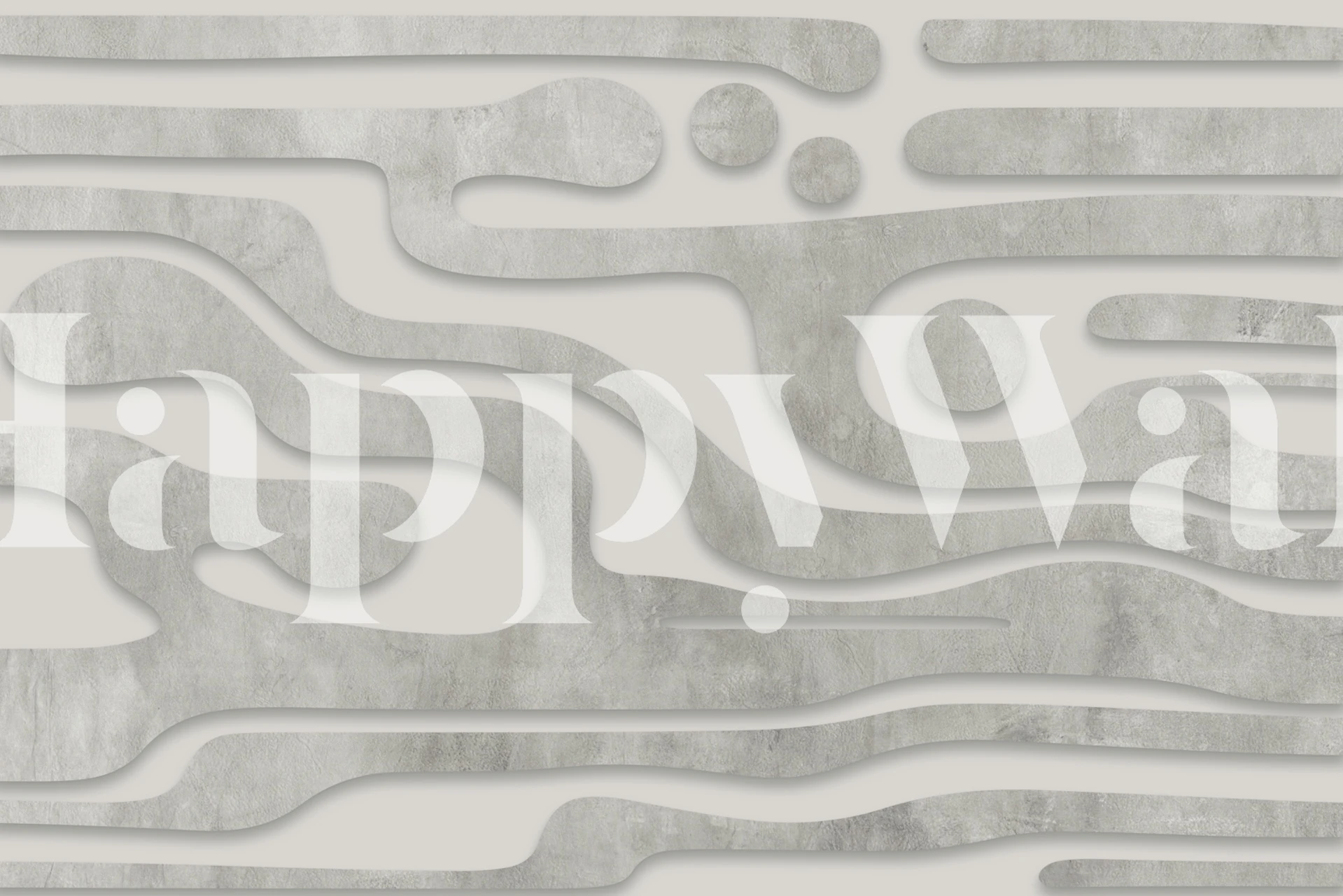 Calm Organic Shapes Beige Tapete in einem Raum