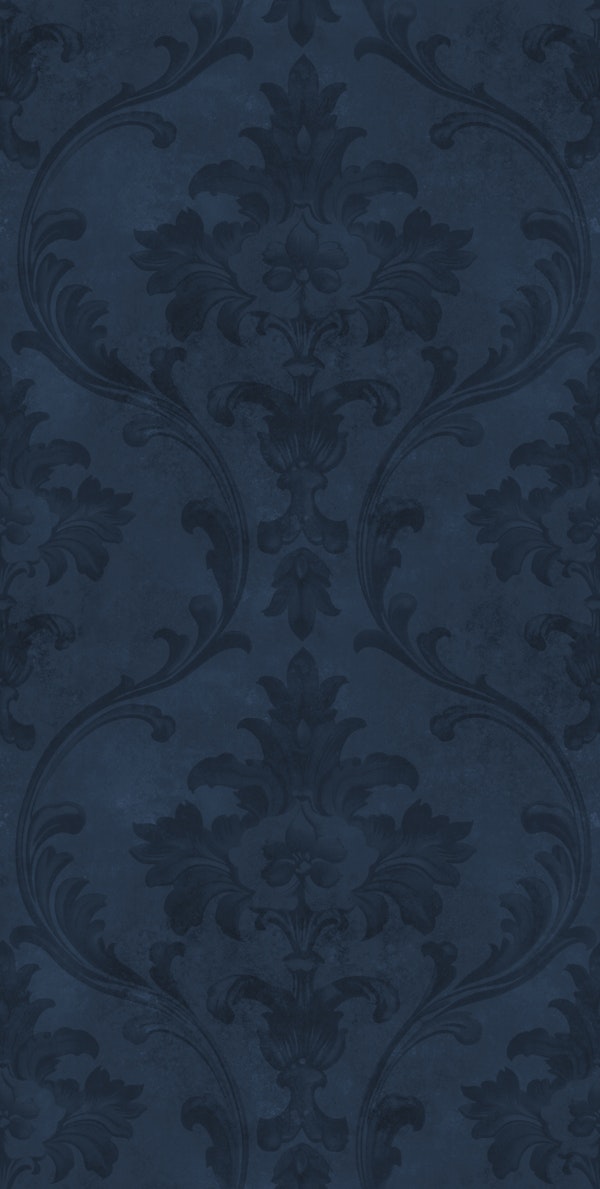 Faded Elegance Regency Damask Navy Blue