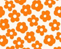 RETRO DAISIES VERMILLION ORANGE tapety