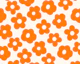 RETRO DAISIES VERMILLION ORANGE