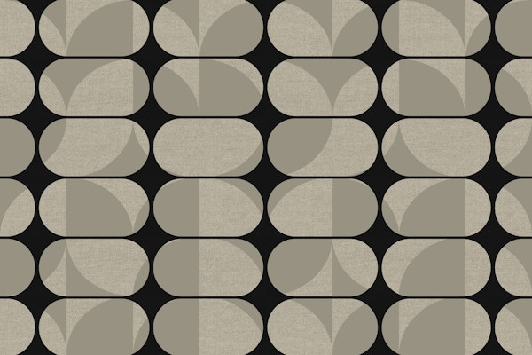 Tan Mid-Century Modern Pebble Geo