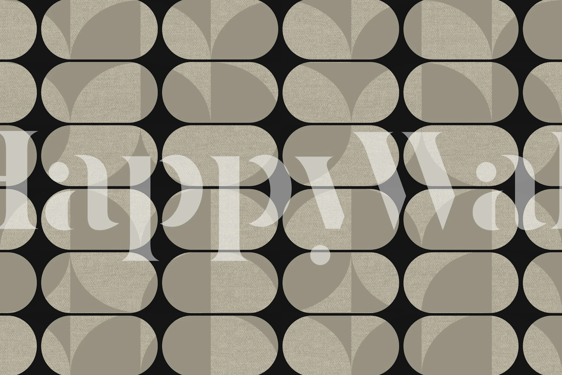 Tan Mid-Century Modern Pebble Geo tapet i rummet